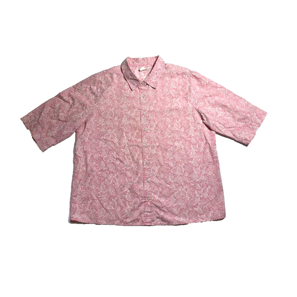 Vintage American Sweetheart Pink Paisley womens button-up shirt XL Spring Summer